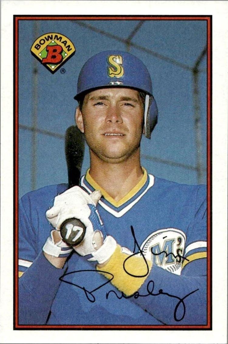 Jim Presley 1989 Bowman Jim Presley #214 baseball trading card front