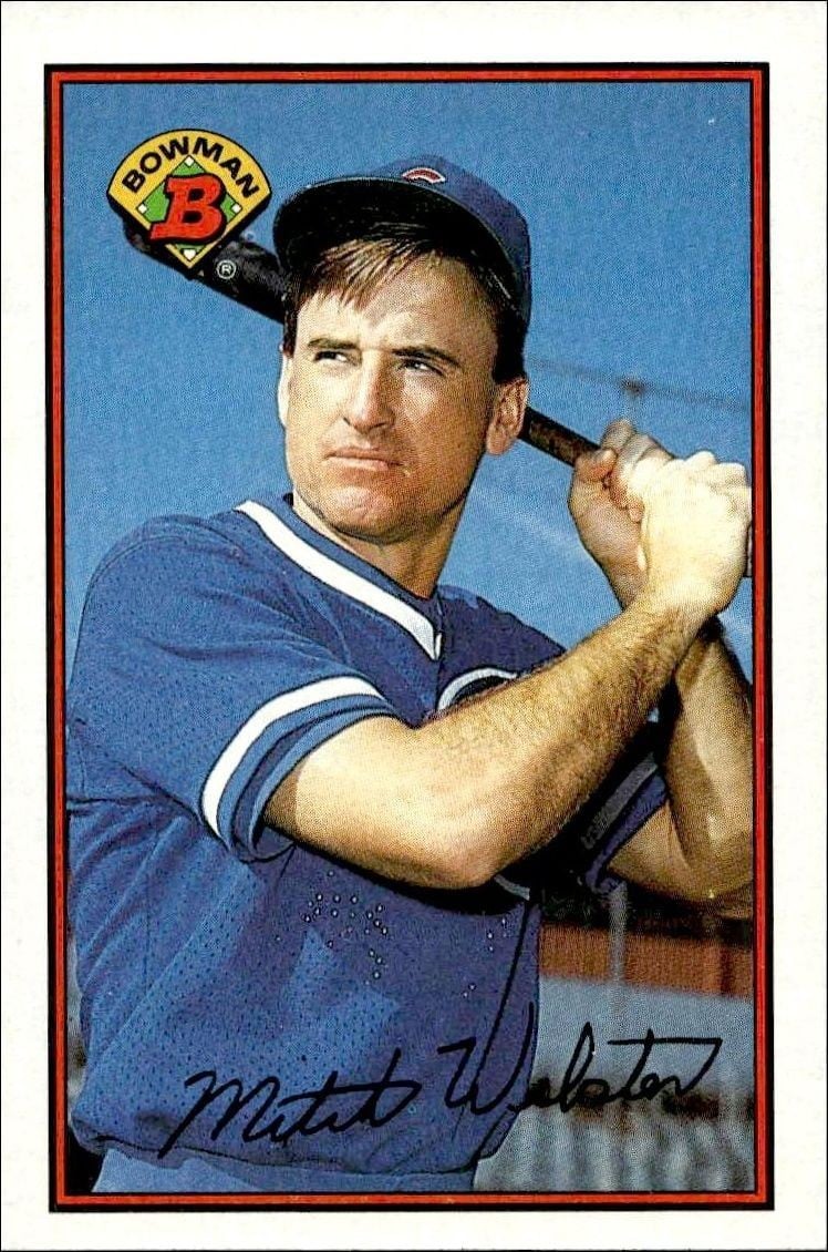 Mitch Webster 1989 Bowman Mitch Webster #296 baseball trading card front