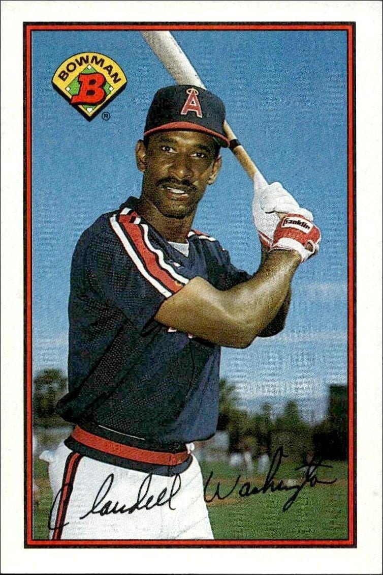 Claudell Washington 1989 Bowman Claudell Washington #52 baseball trading card front