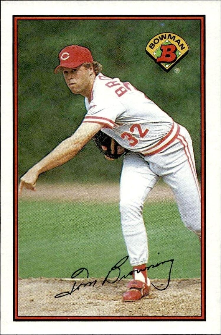 Tom Browning 1989 Bowman Tom Browning #306 baseball trading card front