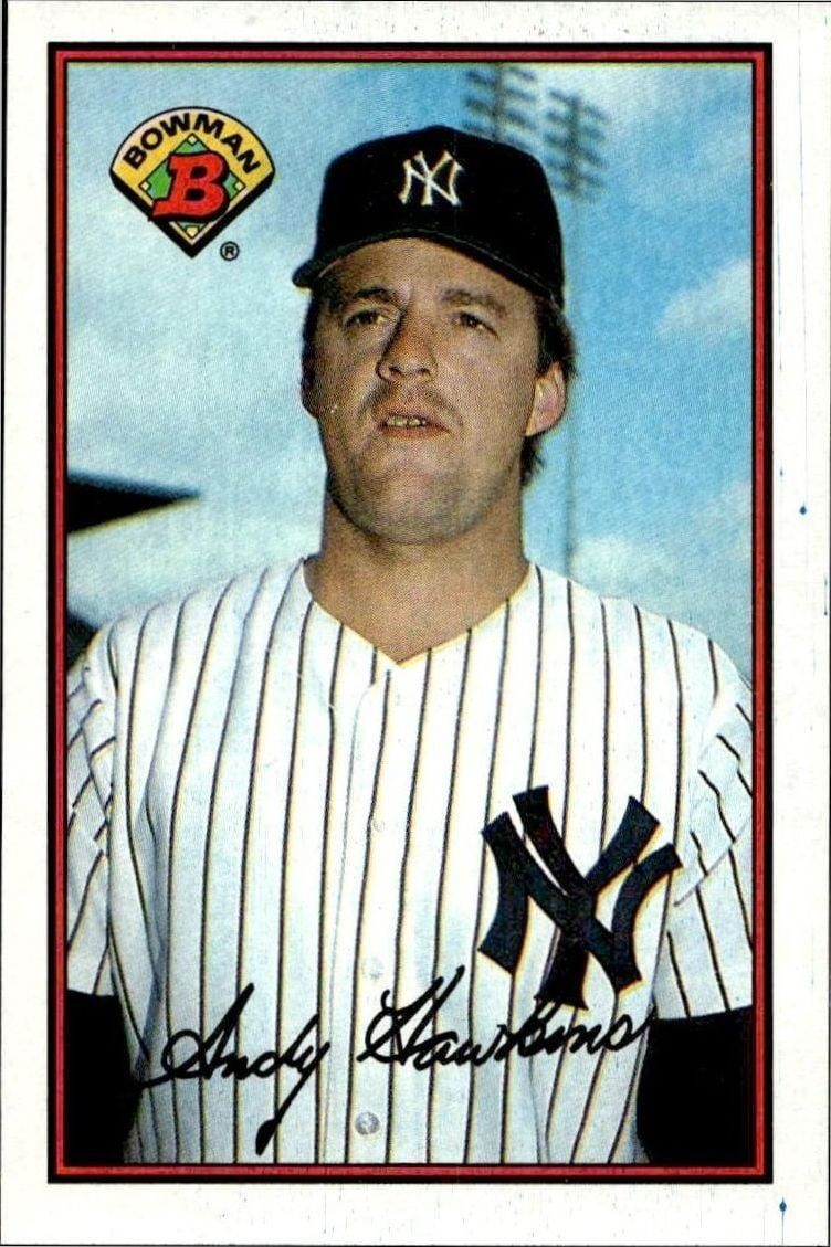 Andy Hawkins 1989 Bowman Andy Hawkins #166 baseball trading card front