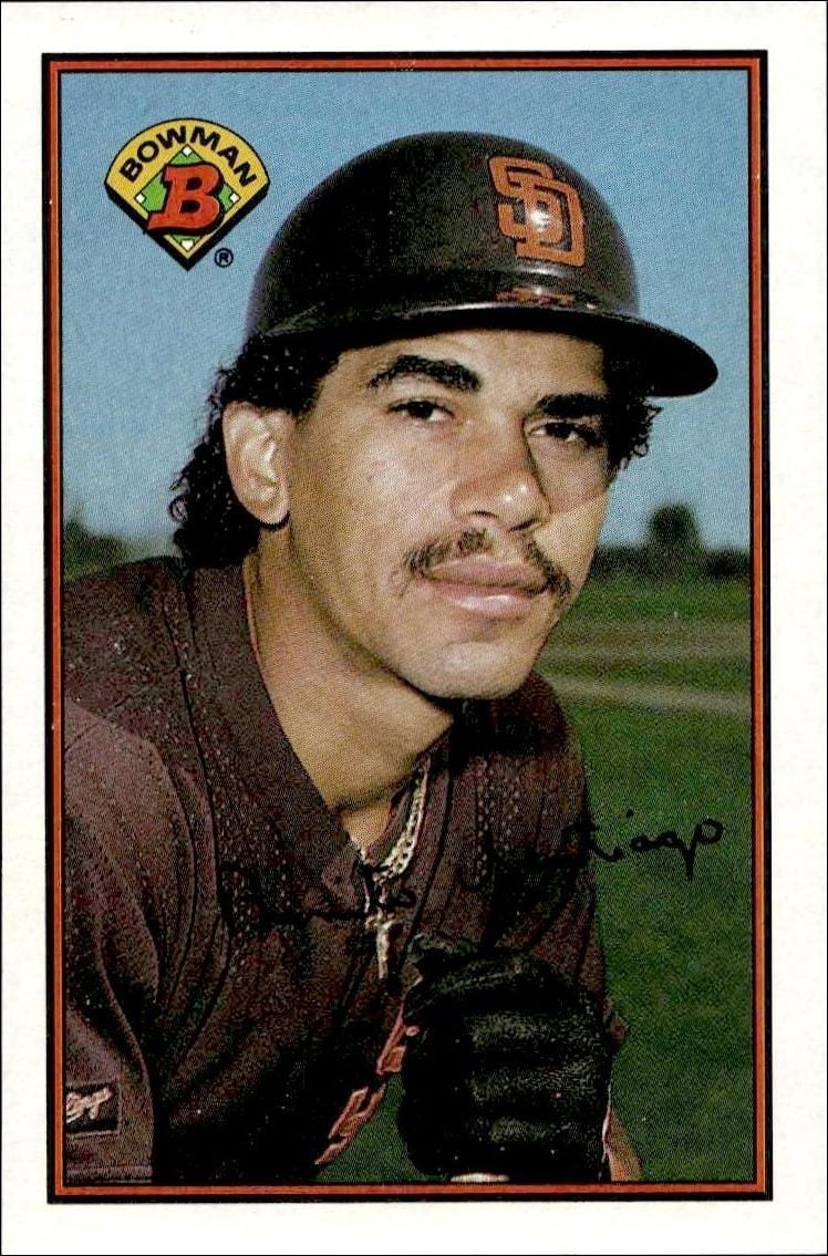 Benny Santiago 1989 Bowman Benny Santiago #453 baseball trading card front