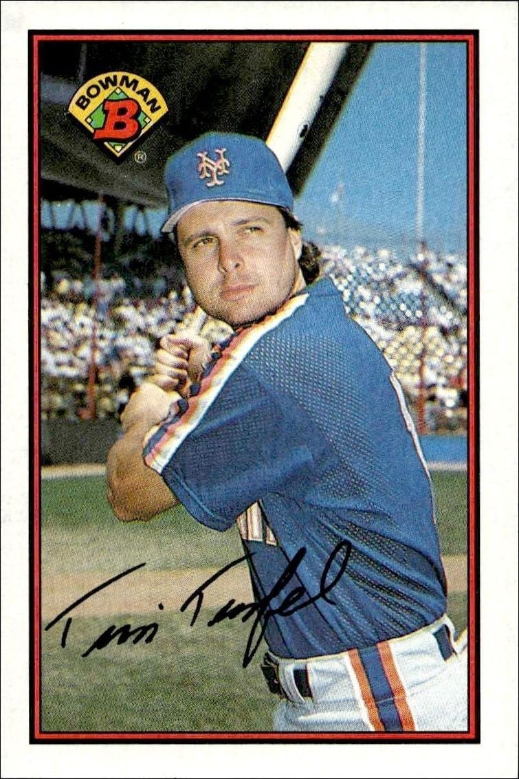 Tim Teufel 1989 Bowman Tim Teufel #382 baseball trading card front