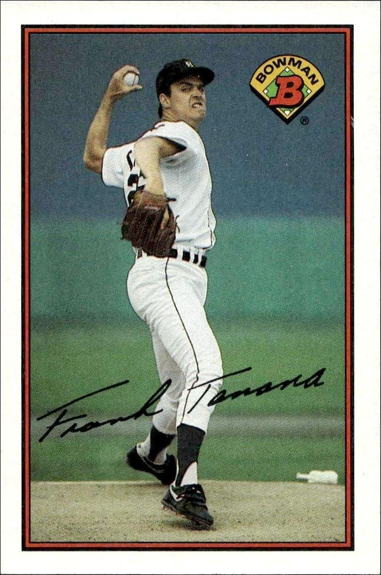 Frank Tanana 1989 Bowman Frank Tanana #92 baseball trading card front