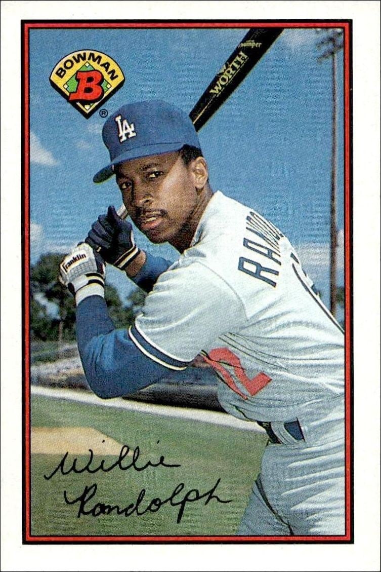 Willie Randolph 1989 Bowman Willie Randolph #344 baseball trading card front