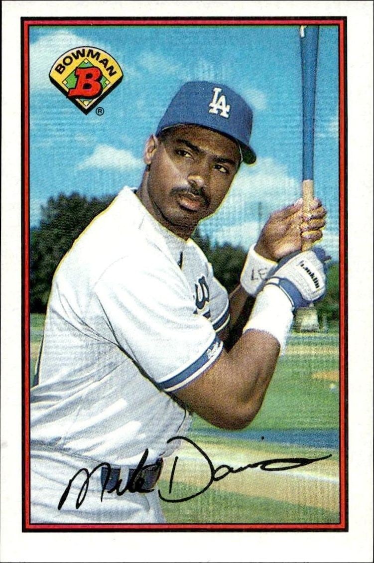 Mike Davis 1989 Bowman Mike Davis #352 baseball trading card front