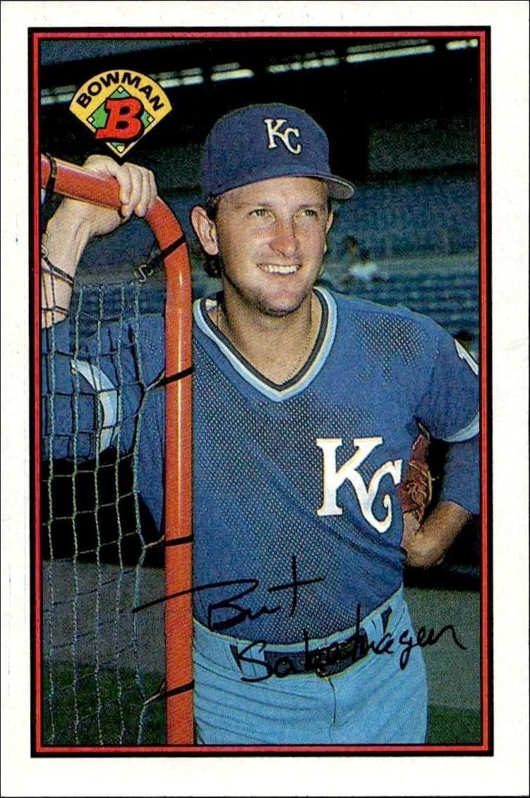 Bret Saberhagen 1989 Bowman Bret Saberhagen #111 baseball trading card front