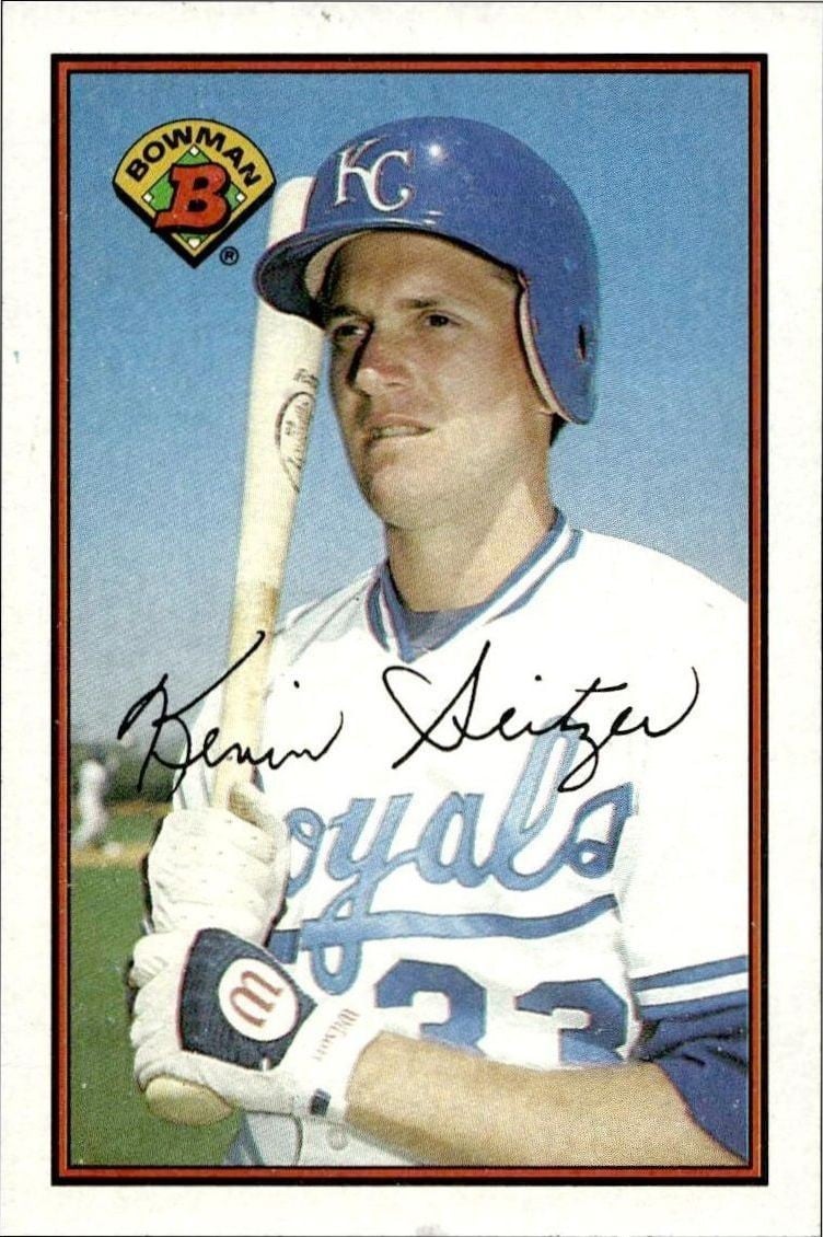 Kevin Seitzer 1989 Bowman Kevin Seitzer #123 baseball trading card front