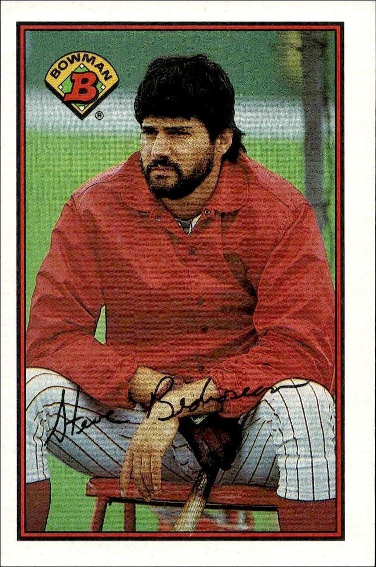 Steve Bedrosian 1989 Bowman Steve Bedrosian #395 baseball trading card front