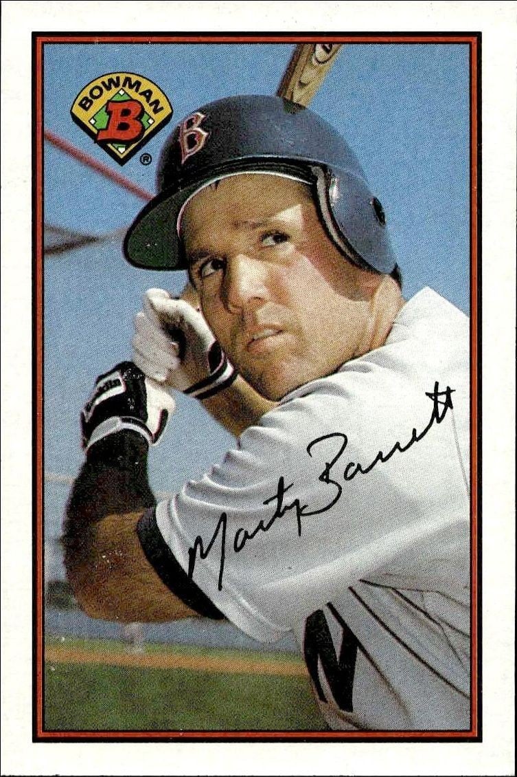 Marty Barrett 1989 Bowman Marty Barrett #28 baseball trading card front