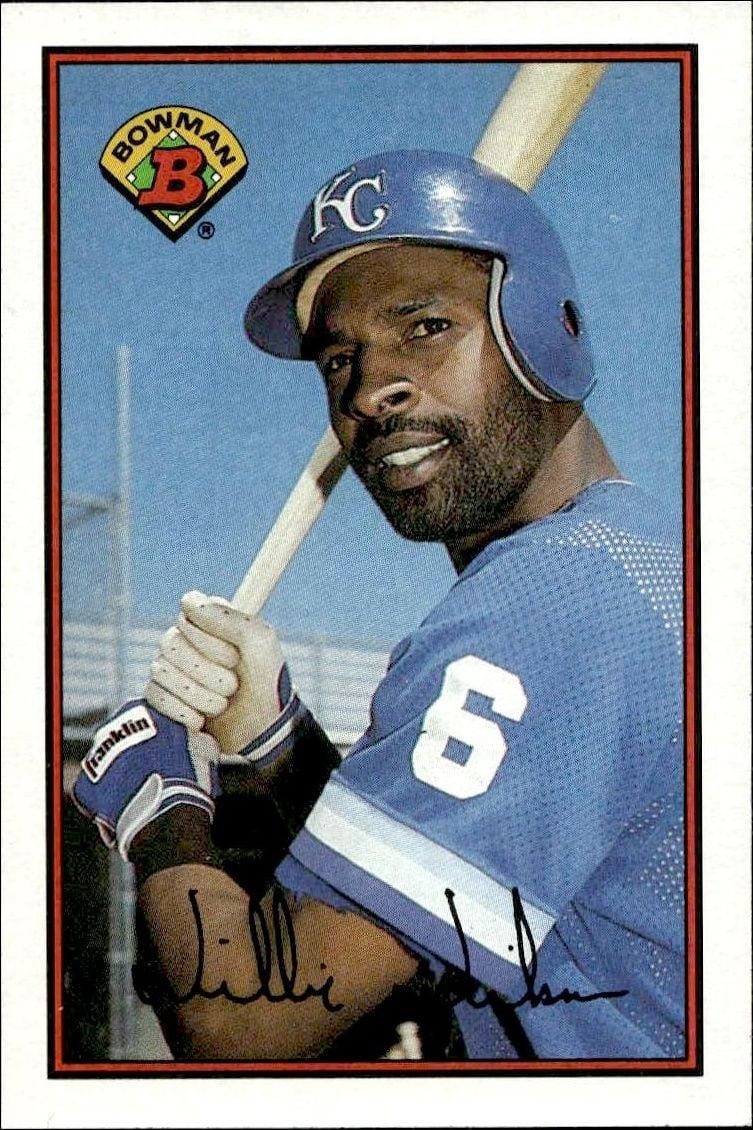 Willie Wilson 1989 Bowman Willie Wilson #124 baseball trading card front