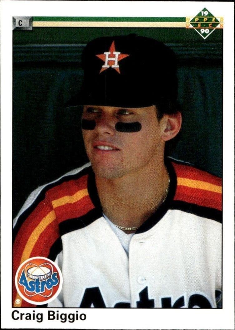 Craig Biggio 1990 Upper Deck Craig Biggio #104 baseball trading card front