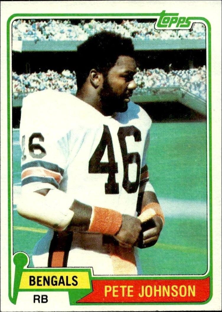 Pete Johnson 1981 Topps Pete Johnson #427 football trading card front