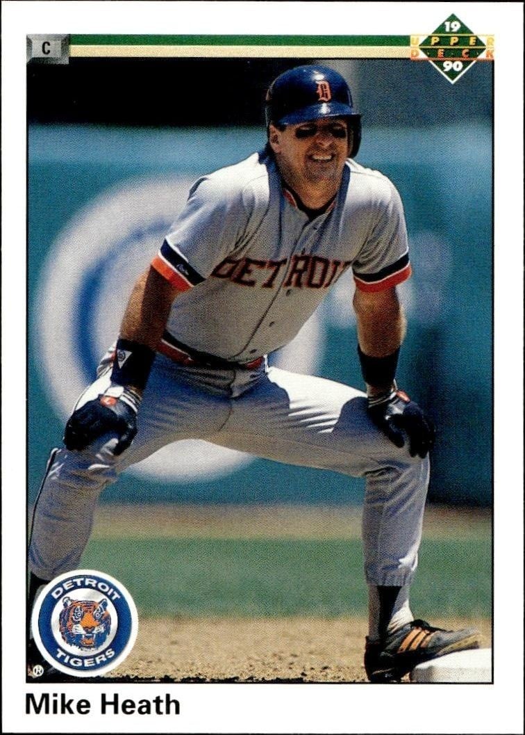 Mike Heath 1990 Upper Deck Mike Heath #306 baseball trading card front