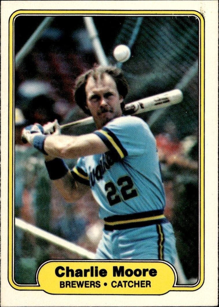 Charlie Moore 1982 Fleer Charlie Moore #150 baseball trading card front