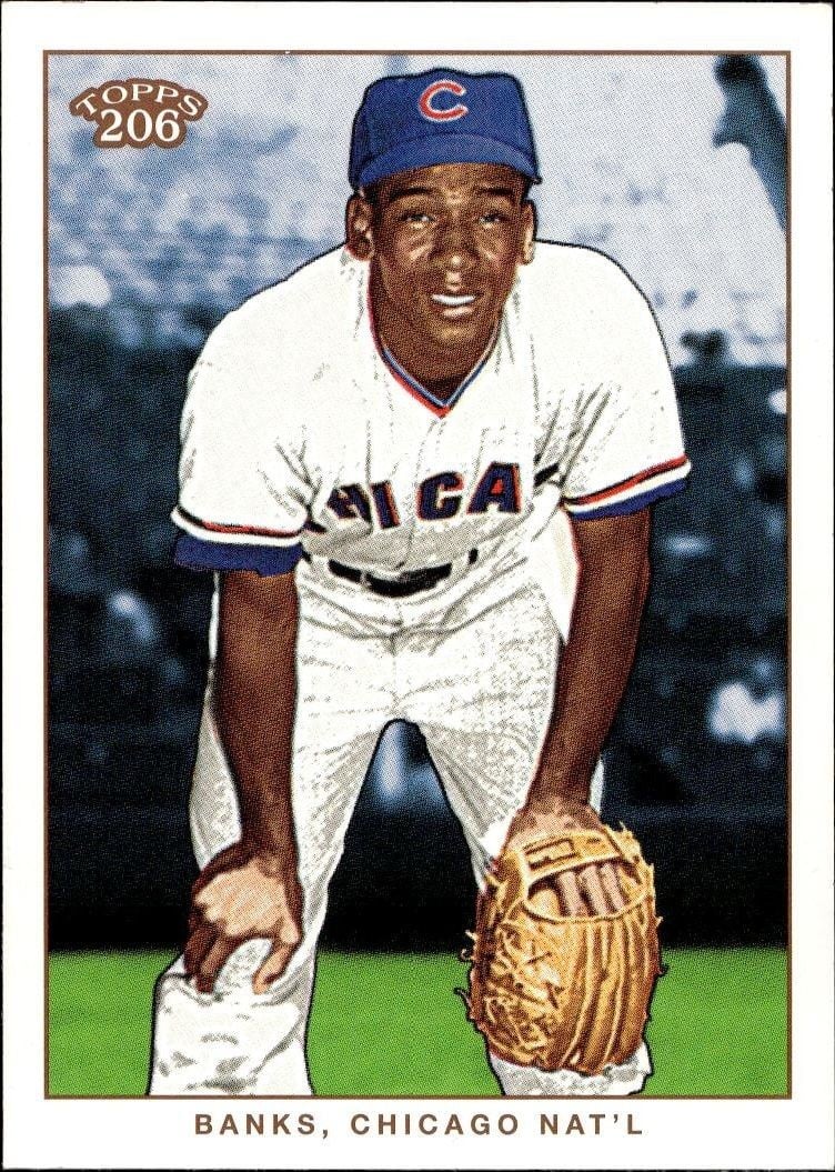 Ernie Banks 2002 Topps 206 Ernie Banks #157 baseball trading card front
