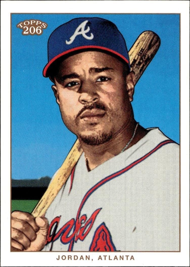 Brian Jordan 2002 Topps 206 Brian Jordan #17 baseball trading card front