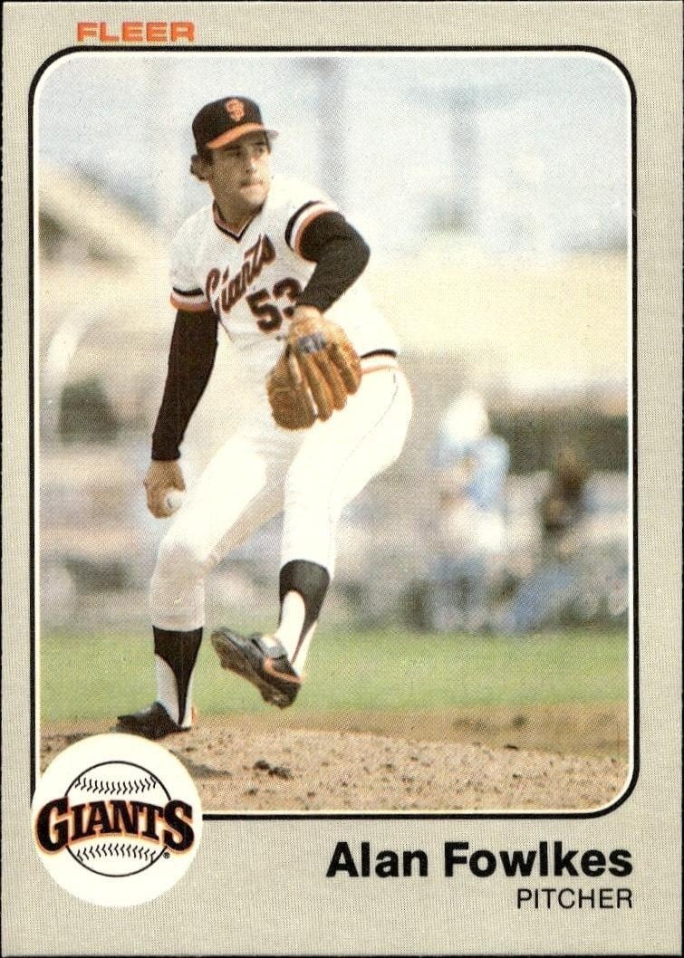 Alan Fowlkes 1983 Fleer Alan Fowlkes #259 baseball trading card front