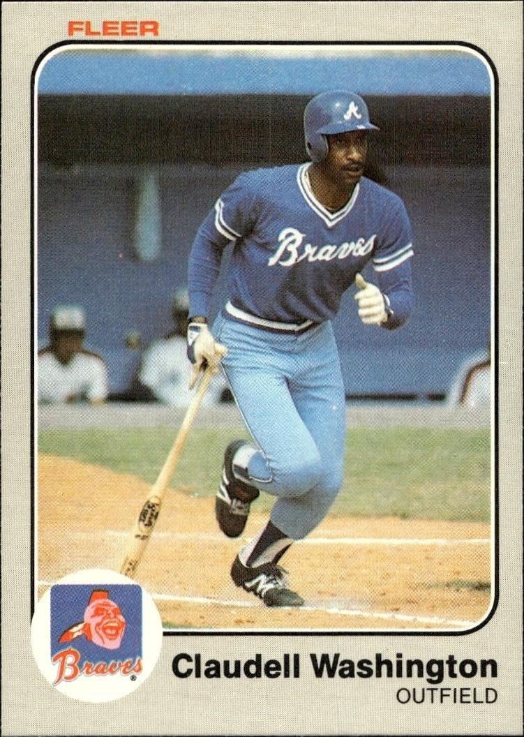 Claudell Washington 1983 Fleer Claudell Washington #150 baseball trading card front