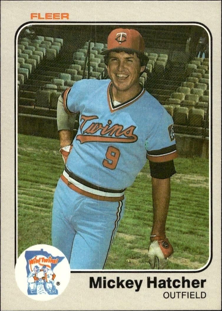1983 Fleer Mickey Hatcher #614 trading card