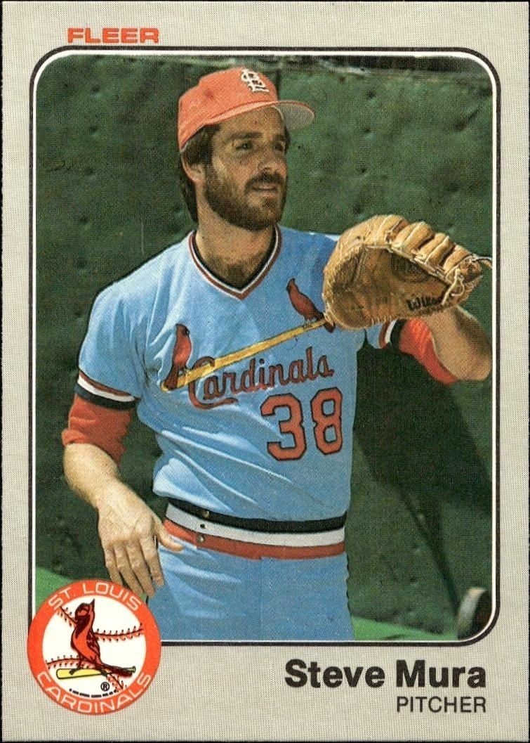 Steve Mura 1983 Fleer Steve Mura #16 baseball trading card front