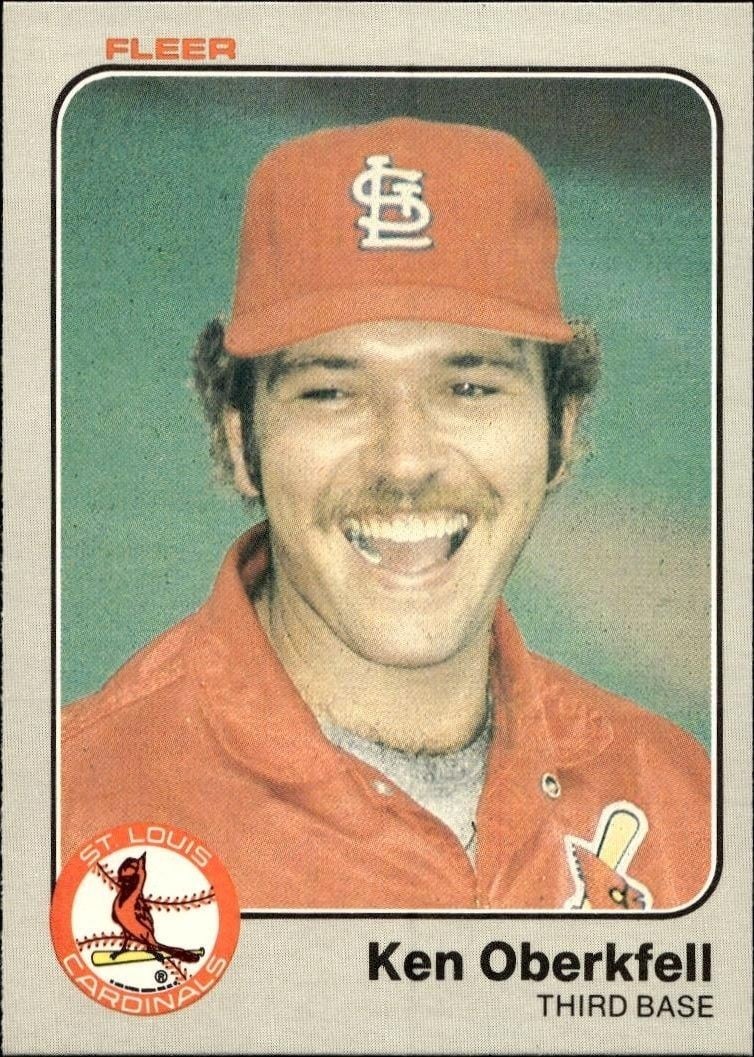 Ken Oberkfell 1983 Fleer Ken Oberkfell #17 baseball trading card front