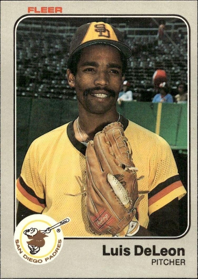 Luis DeLeon 1983 Fleer Luis DeLeon #355 baseball trading card front