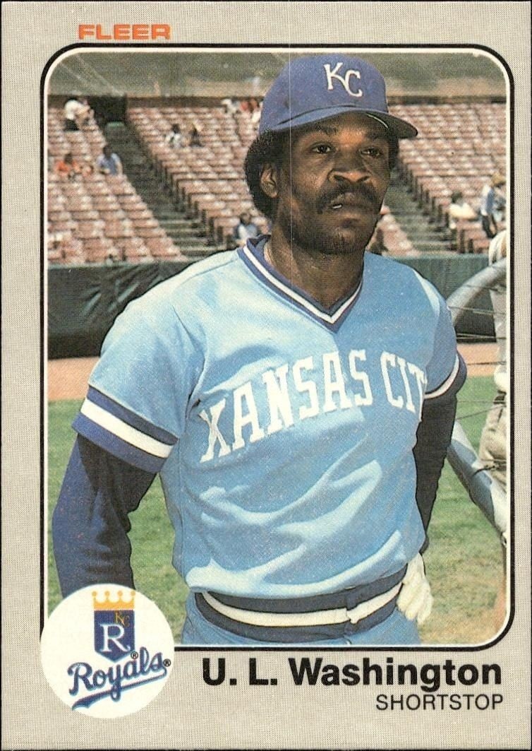 U.L. Washington 1983 Fleer U.L. Washington #125 baseball trading card front
