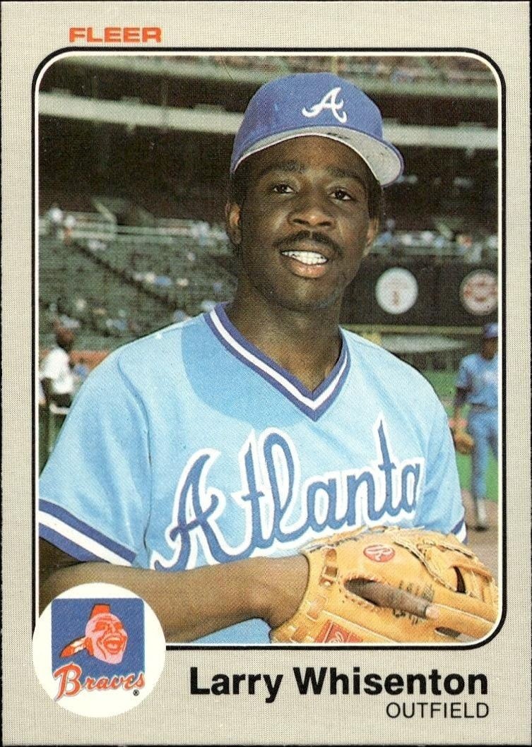 Larry Whisenton 1983 Fleer Larry Whisenton #152 baseball trading card front