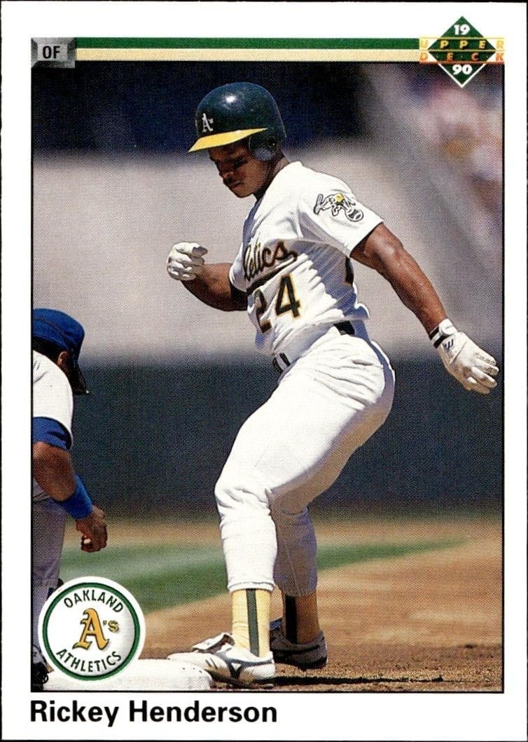 Rickey Henderson 1990 Upper Deck Rickey Henderson #334 baseball trading card front