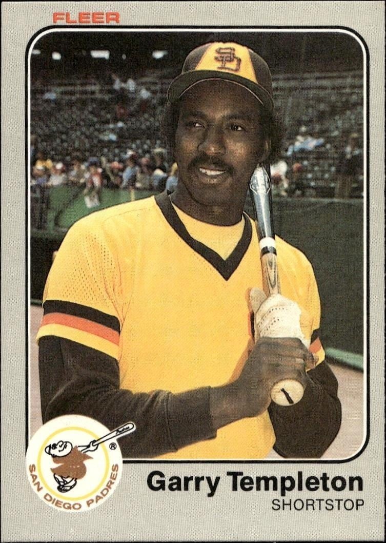 Garry Templeton 1983 Fleer Garry Templeton #373 baseball trading card front