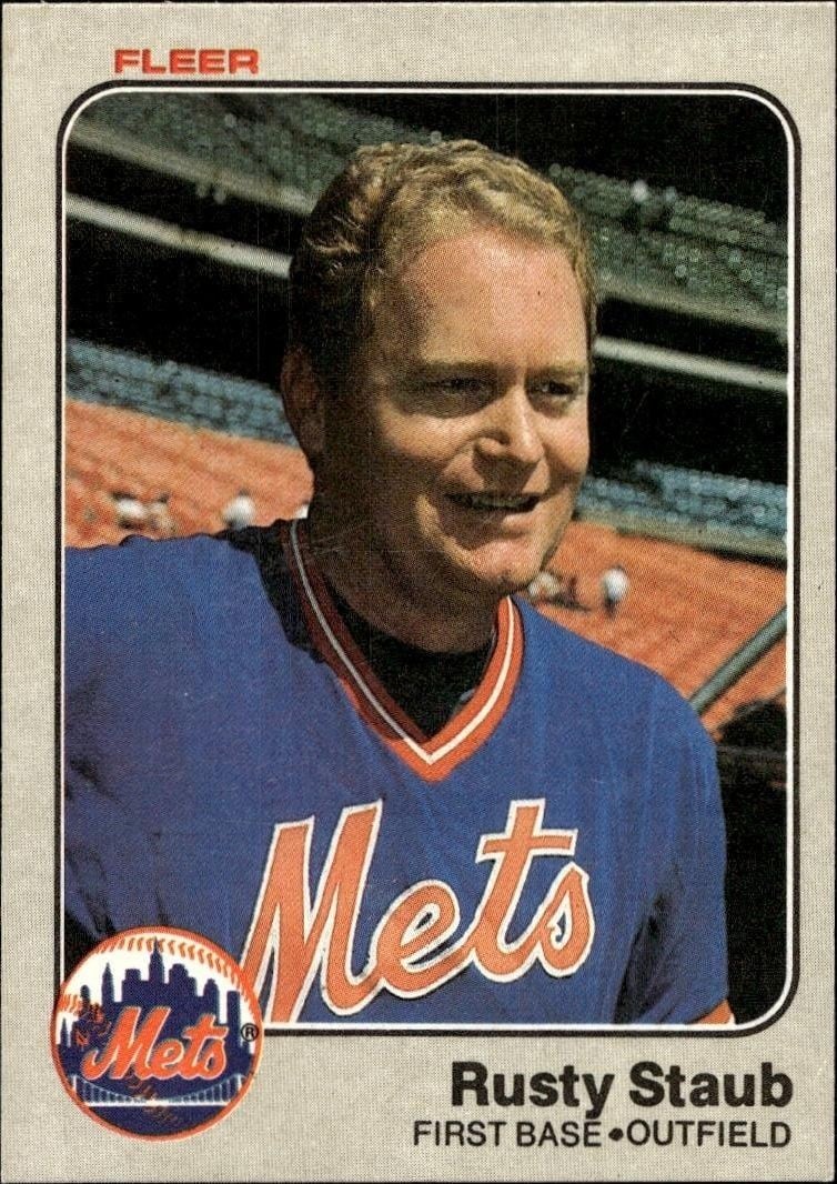 Rusty Staub 1983 Fleer Rusty Staub #555 baseball trading card front