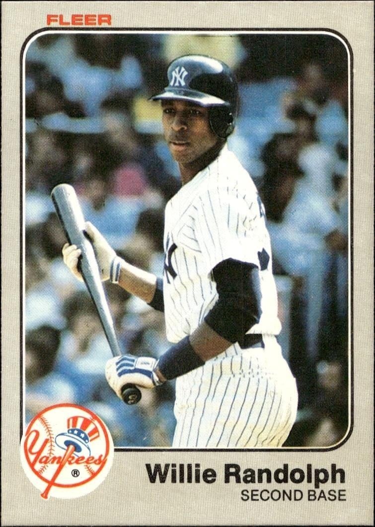 Willie Randolph 1983 Fleer Willie Randolph #393 baseball trading card front