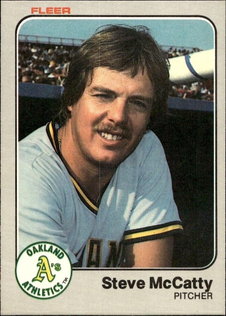 Steve McCatty 1983 Fleer Steve McCatty #525 baseball trading card front