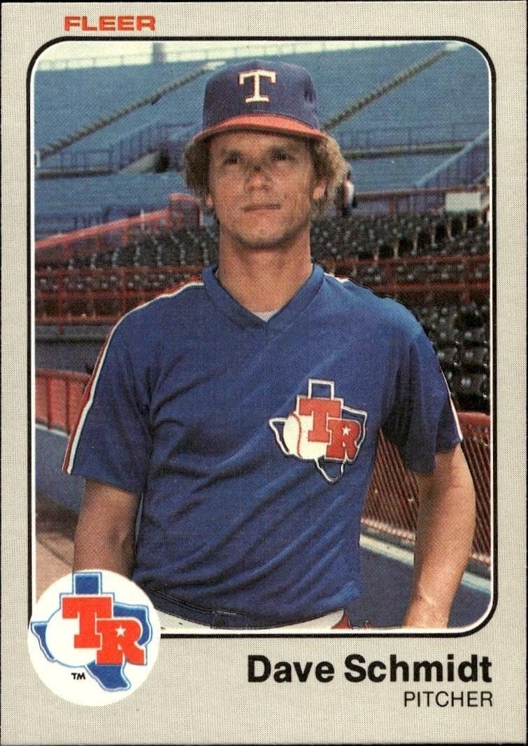Dave Schmidt 1983 Fleer Dave Schmidt #578 baseball trading card front