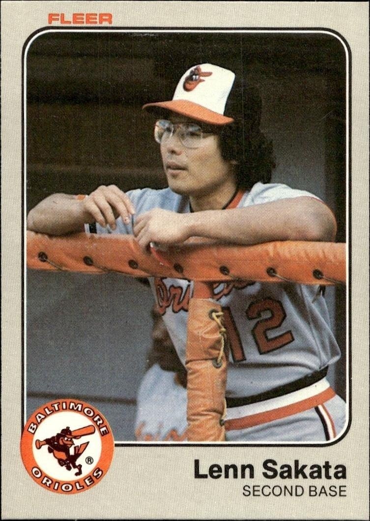 Lenn Sakata 1983 Fleer Lenn Sakata #72 baseball trading card front