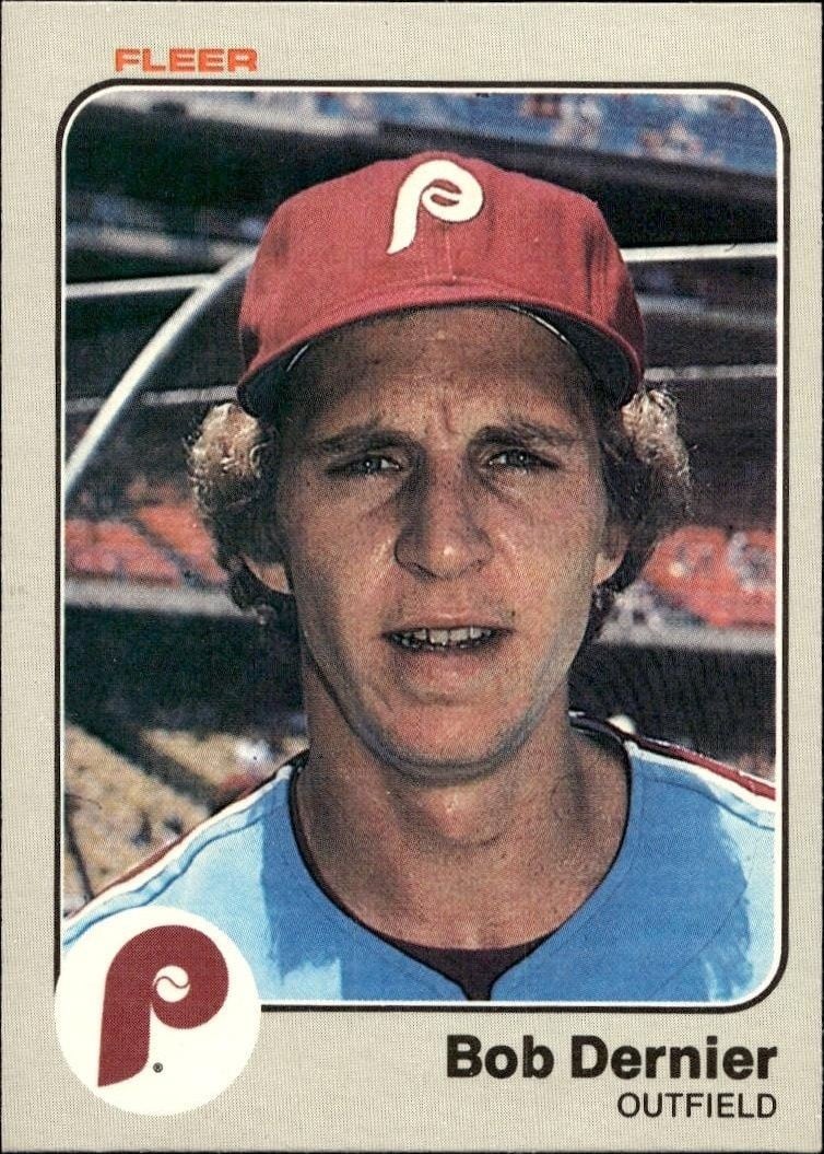 Bob Dernier 1983 Fleer Bob Dernier #159 baseball trading card front