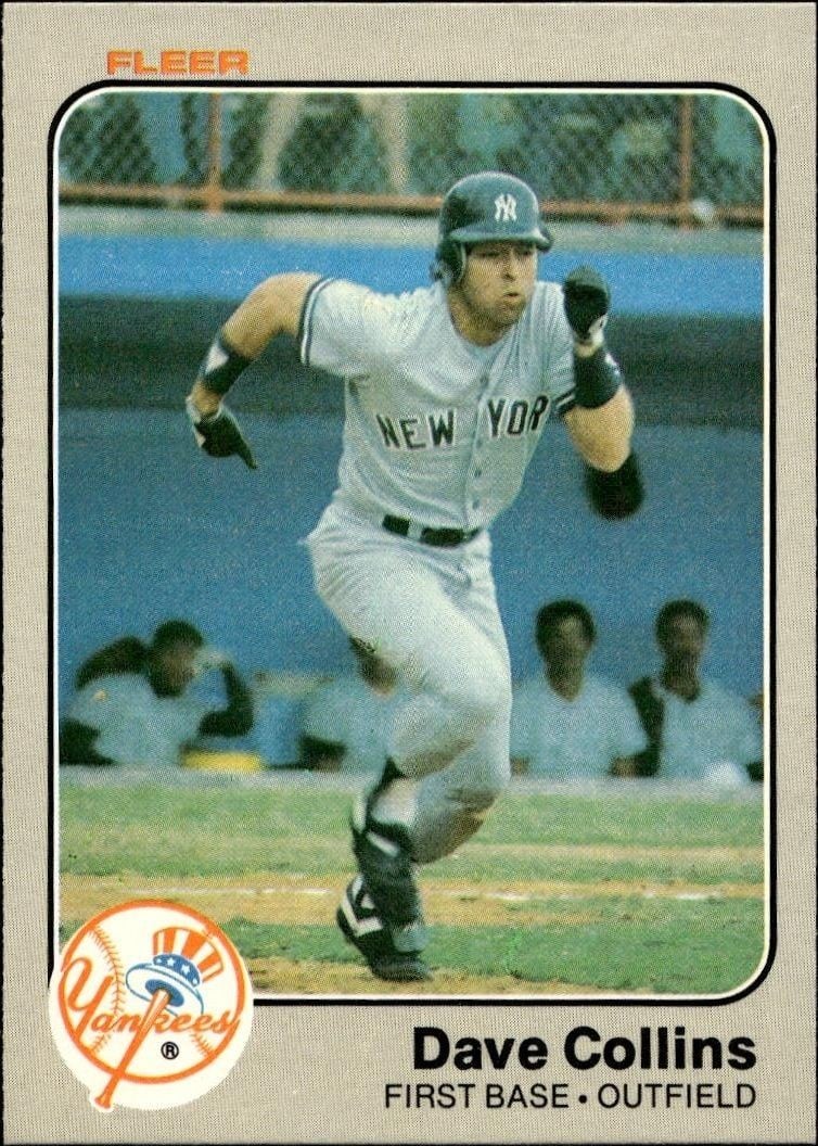 Dave Collins 1983 Fleer Dave Collins #377 baseball trading card front