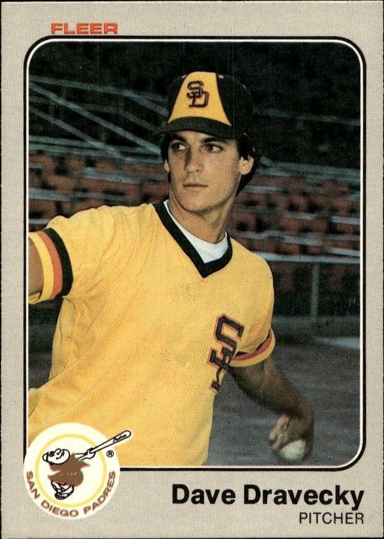 Dave Dravecky 1983 Fleer Dave Dravecky #356 baseball trading card front