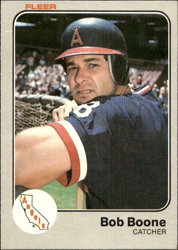 Bob Boone 1983 Fleer Bob Boone #79 baseball trading card front