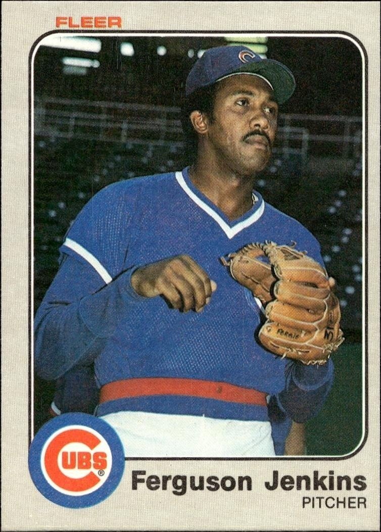 Ferguson Jenkins 1983 Fleer Ferguson Jenkins #498 baseball trading card front