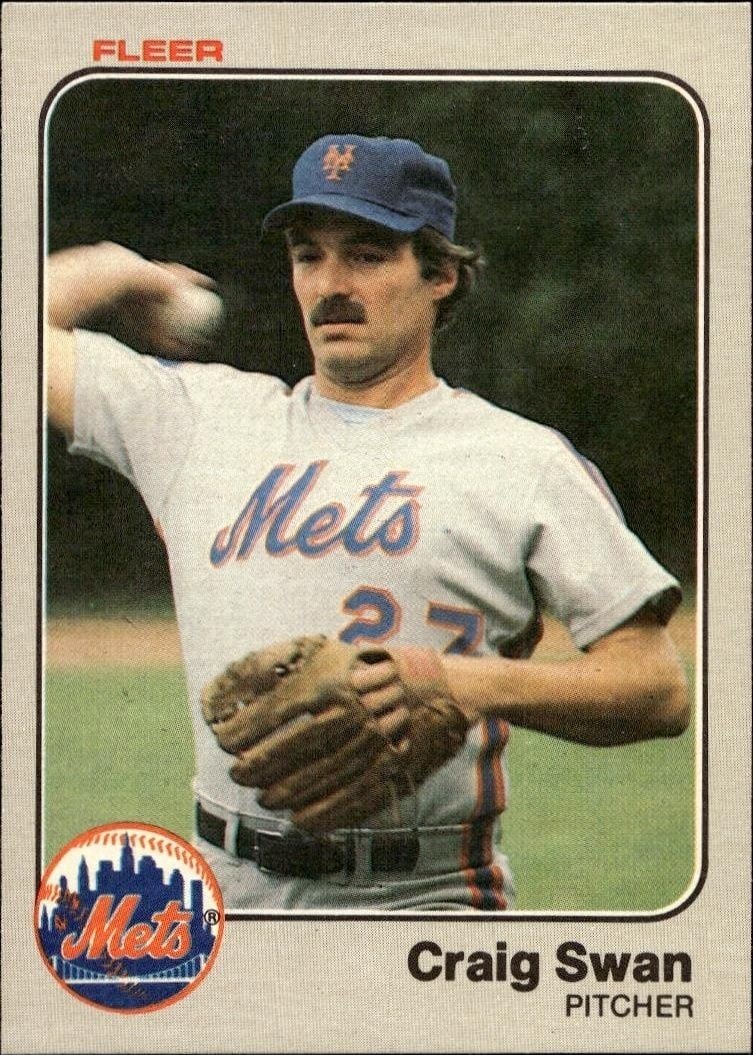 Craig Swan 1983 Fleer Craig Swan #557 baseball trading card front