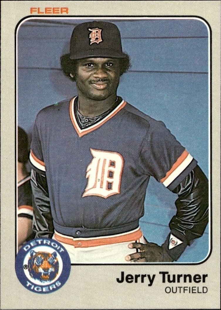 Jerry Turner 1983 Fleer Jerry Turner #345 baseball trading card front