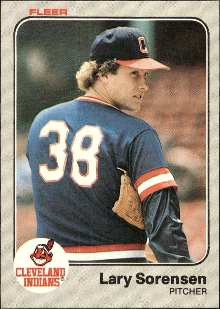 Lary Sorensen 1983 Fleer Lary Sorensen #418 baseball trading card front