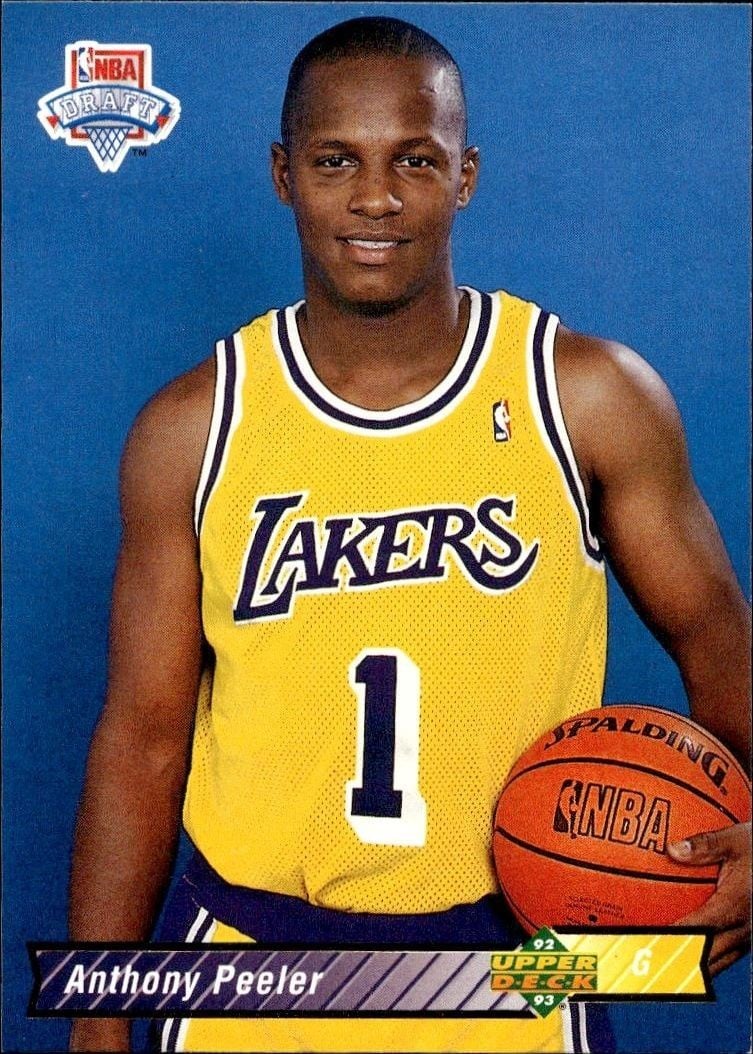Anthony Peeler 1992 Upper Deck Anthony Peeler #11 basketball trading card front