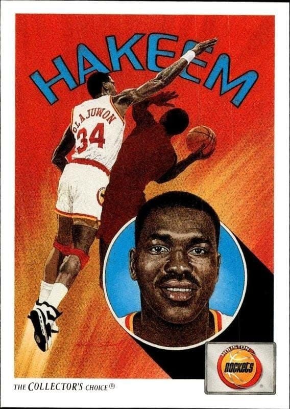 Hakeem Olajuwon 1991-92 Upper Deck #92 Basketball Trading Card - Front 1991-92 Upper Deck Hakeem Olajuwon #92 basketball trading card front