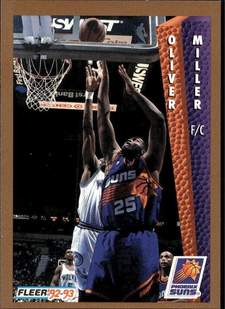 Oliver Miller 1992 Fleer Oliver Miller #413 basketball trading card front