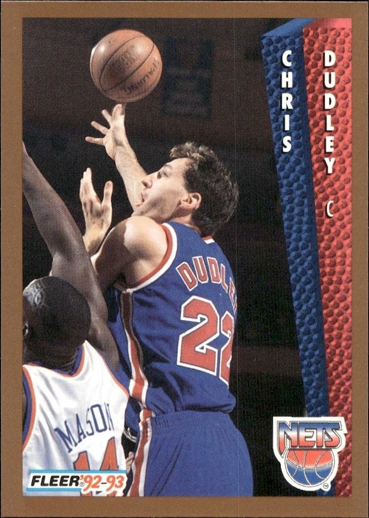 Chris Dudley 1992 Fleer Chris Dudley #387 basketball trading card front