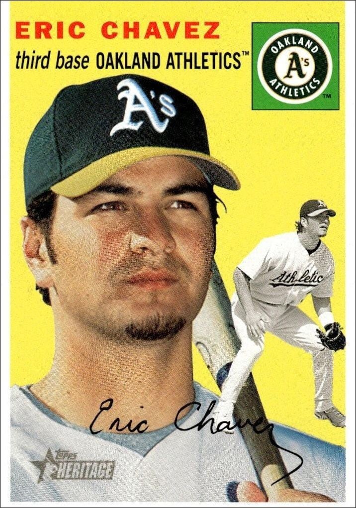 2003 Topps Heritage Eric Chavez #225 trading card