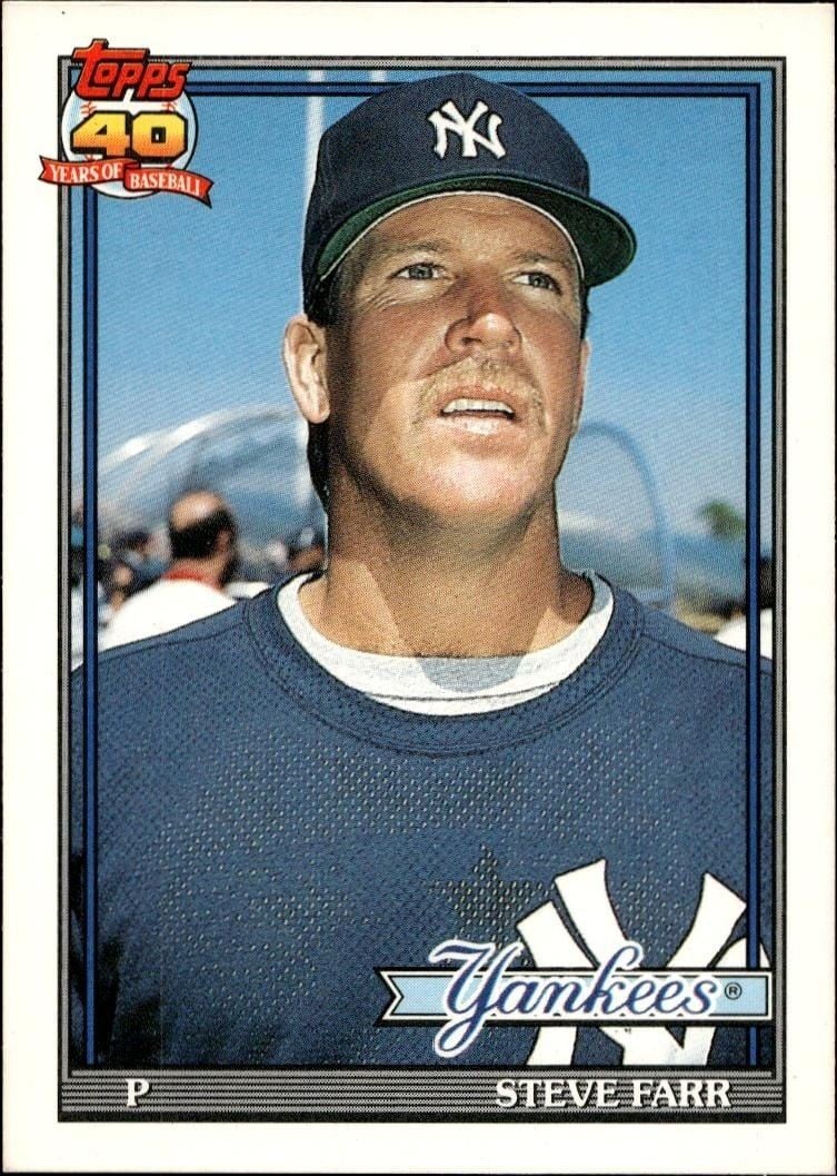 1991 Topps Traded Steve Farr #38T trading card